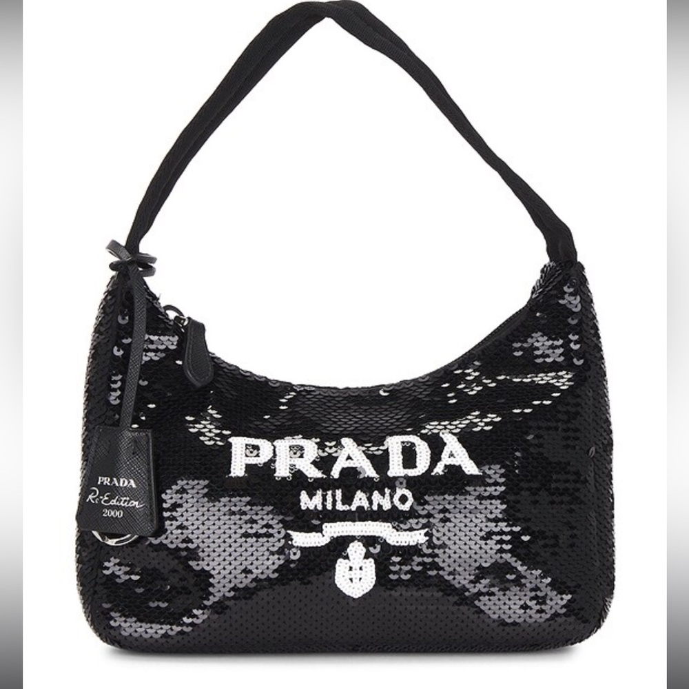 100% AUTHENTIC PRADA RE-EDITION SEQUIN BLACK BAG - BNWT!!